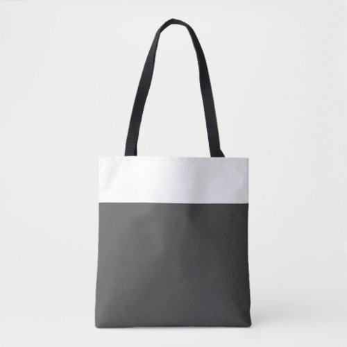 Fun Chic Modern Dark Gray Wide White Top Edge Tote Bag