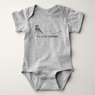 Fun Chickadee Cute little Bird Tracks   Baby Bodysuit
