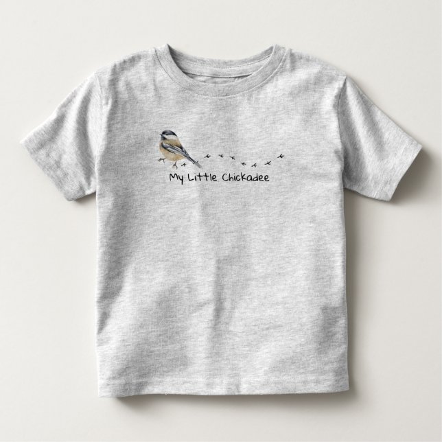 Fun Chickadee Cute little Bird Tracks    Toddler T-shirt (Front)