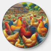 Fun chicken farm lovers wireless charger (Front)