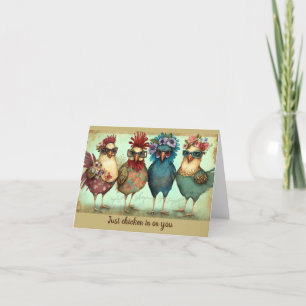 FUN CHICKEN Get well soon Folded card