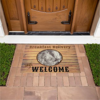 Fun Chicken Head Profile Placeholder Door Mat