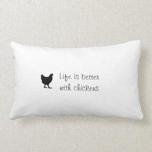 fun chicken pillow typography black text font