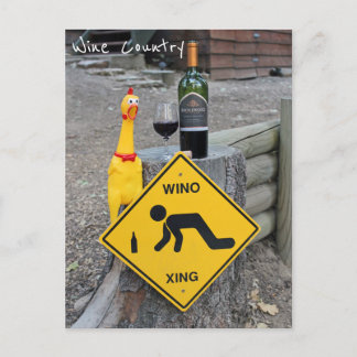 Fun Chicken Wine Country Postcard! Postcard