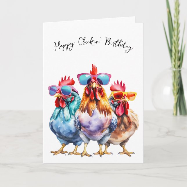 Fun Chickens Birthday Humor Card (Front)