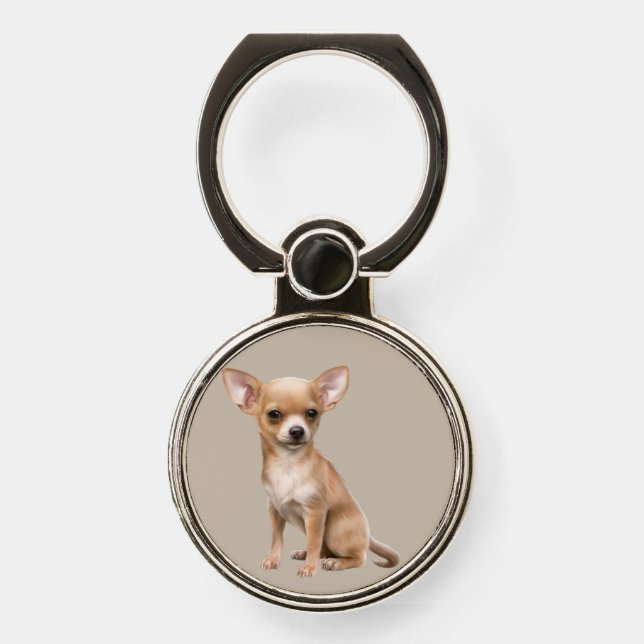 Fun Chihuahua Dog Pet Animal   Phone Ring Stand (Front)