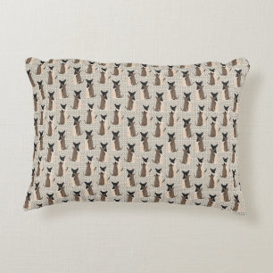 Fun Chihuahua Dogs with Hearts Accent Pillow