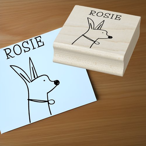 Fun Chihuahua with Custom Name Rubber Stamp