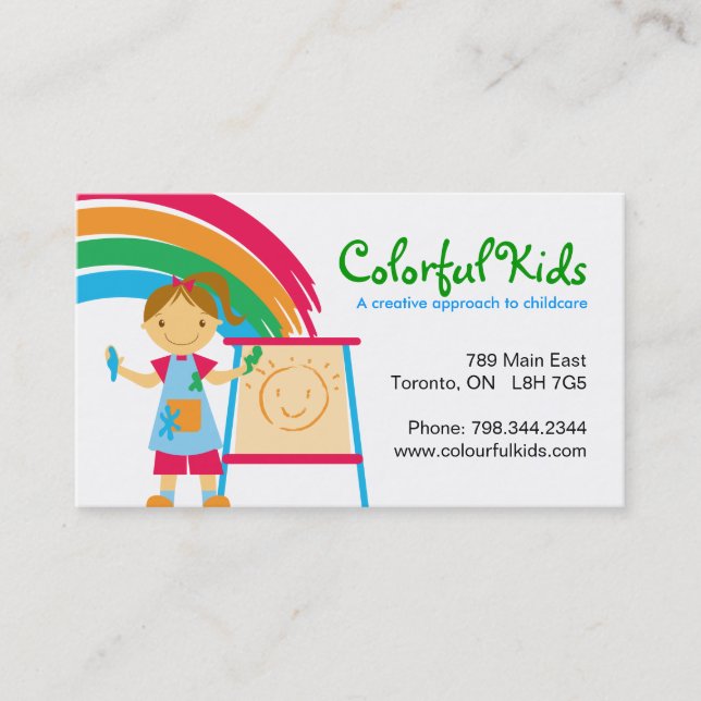 Fun Childcare Business Cards (Front)