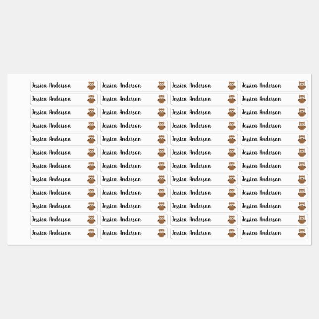 Fun Children Cute Little Owl Bird Nature Art Kids' Labels (Sheet)