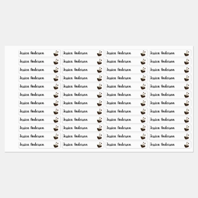 Fun Children Cute Panda Asian Bear Animal Kids' Labels (Sheet)