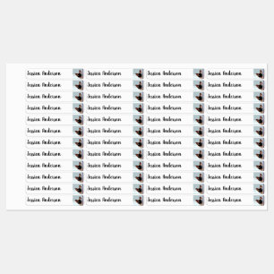 Fun Children Cute Siamese Cat Custom Name Kids' Labels