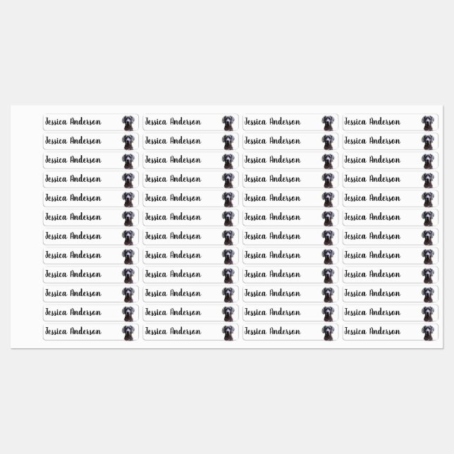 Fun Children Great Dane Dog Pet Custom Name Kids' Labels (Sheet)