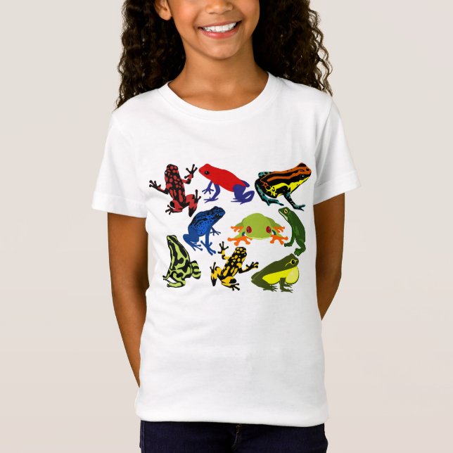 Fun children kids frog amphibians! Dart tree frogs T-Shirt (Front)