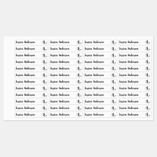 Fun Children Soccer Football Player Custom Name Kids' Labels (Sheet)