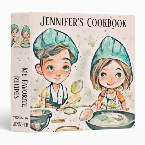 Fun Childrens Cookbook Design 3 Ring Binder