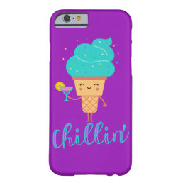 Fun Chill Summer Teal Blue Ice Cream Chillin&#39; Barely There iPhone 6 Case