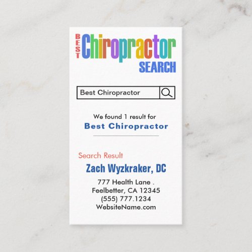 Fun Chiropractor Advertising Business Card