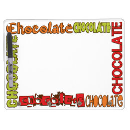 Fun Chocolate Border  Dry Erase Board With Keychain Holder