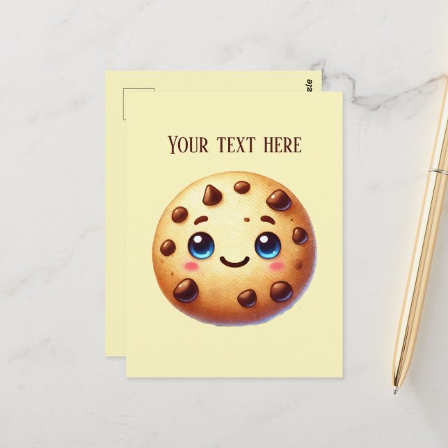 Fun chocolate chip add message  postcard (Front/Back In Situ)