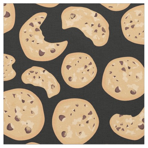 Fun Chocolate Chip Cookies Pattern Fabric