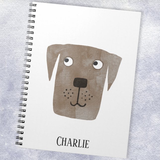 Fun Chocolate Labrador Retriever Dog Personalize Notebook (Creator Uploaded)