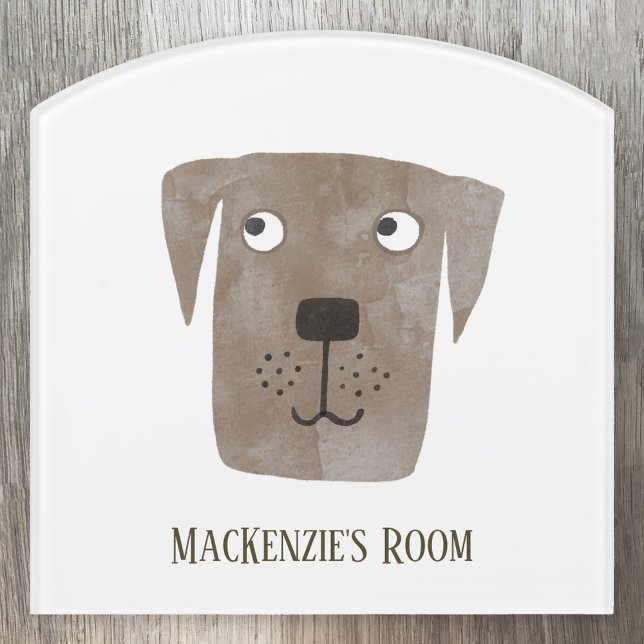 Fun Chocolate Labrador Retriever Dog Personalized Door Sign (Creator Uploaded)