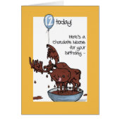 Fun Chocolate Moose with Balloon 12th Birthday (Front)