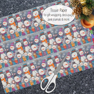 Fun Chorus of Snowmen Tissue Paper