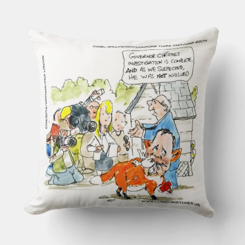 Fun Chris Christie Like A Fox Cotton Throw Pillow