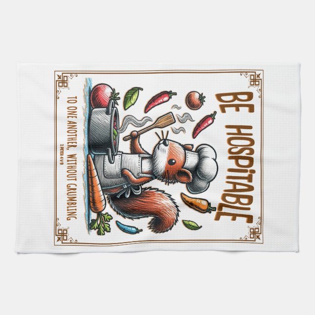 Fun Christian Gift Tea Towel with Bible Verse (Horizontal)