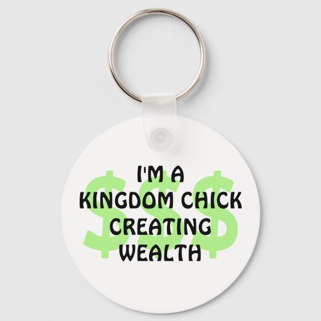 Fun Christian KINGDOM CHICK Entrepreneur Keychain (Front)