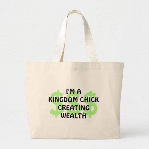 Fun Christian KINGDOM CHICK Entrepreneur Large Tote Bag
