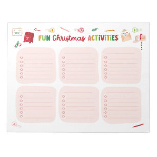 Fun Christmas Activities Checklist Notepad