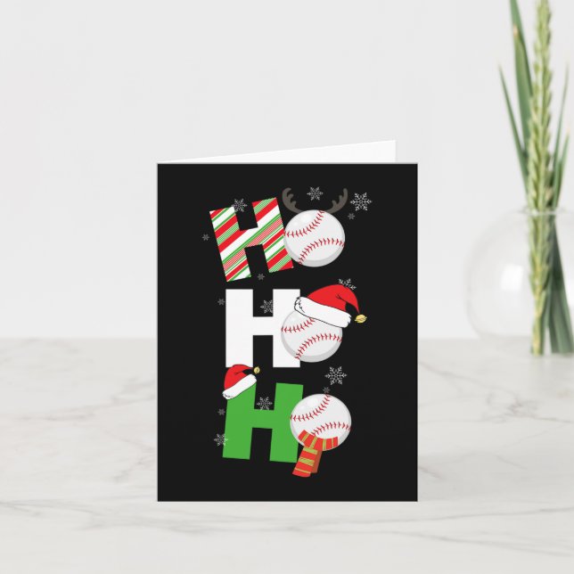 Fun Christmas Baseball Pajamas Player Matching Tea Card (Front)