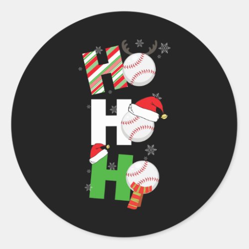 Fun Christmas Baseball Pajamas Player Matching Tea Classic Round Sticker