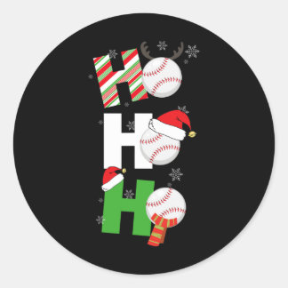 Fun Christmas Baseball Pajamas Player Matching Tea Classic Round Sticker