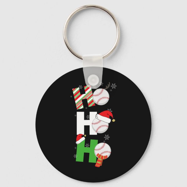 Fun Christmas Baseball Pajamas Player Matching Tea Keychain (Front)
