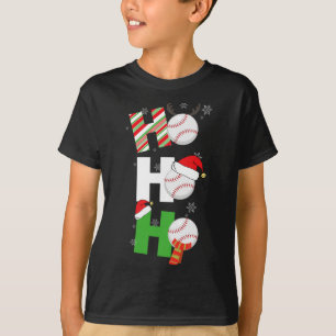 Fun Christmas Baseball Pajamas Player Matching Tea T-Shirt