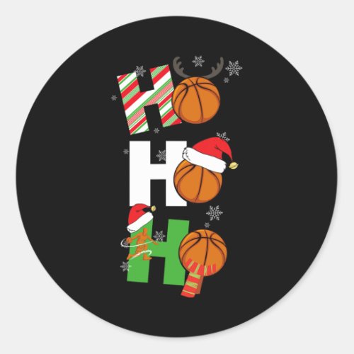 Fun Christmas Basketball Pajamas Player Matching C Classic Round Sticker