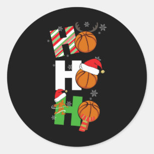 Fun Christmas Basketball Pajamas Player Matching C Classic Round Sticker
