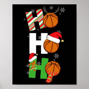 Fun Christmas Basketball Pajamas Player Matching C Poster