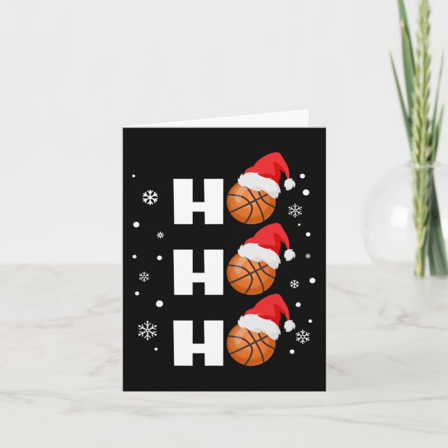 Fun Christmas Basketball Player Ho Ho Ho Sports Fa Card (Front)