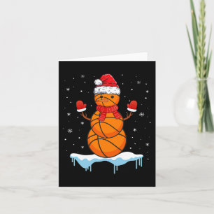 Fun Christmas Basketball Santa Snowman Card