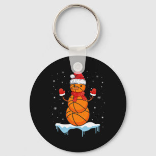 Fun Christmas Basketball Santa Snowman Keychain