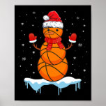Fun Christmas Basketball Santa Snowman  Poster<br><div class="desc">Fun Christmas Basketball Santa Snowman</div>