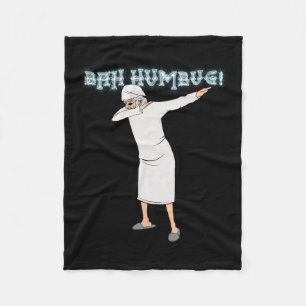 Fun Christmas Carol Dabbing Scrooge Nightgown Bah Fleece Blanket