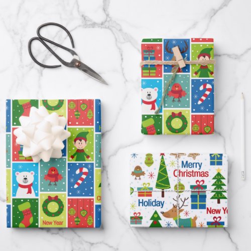 Fun Christmas Cartoon Images Wrapping Paper Sheets