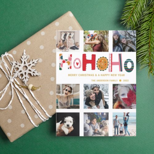 Fun Christmas Colorful Ho Ho Ho  Postcard