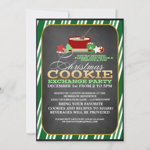 Fun Christmas Cookie Exchange Party Invitation